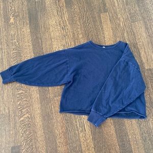Blue crew neck sweatshirt